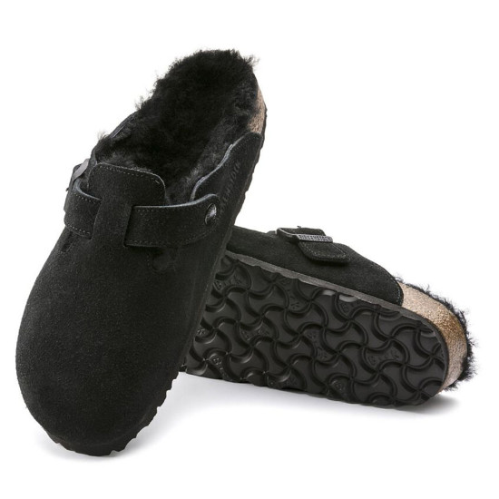 Birkenstock Suede Leather Boston Shearling